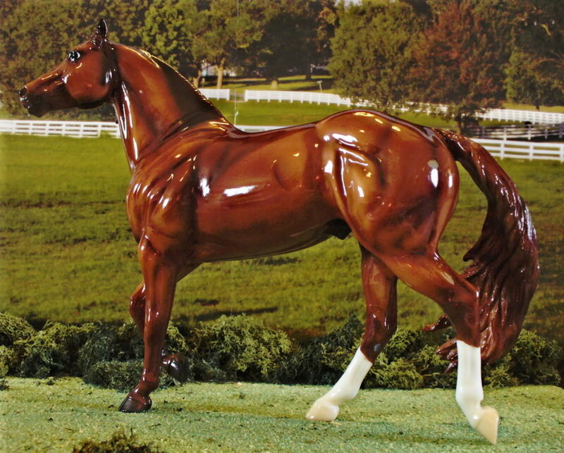 glossy horse figurine on display