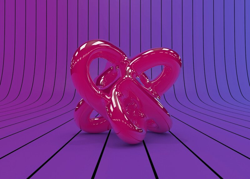 Glossy pink abstract sculpture
