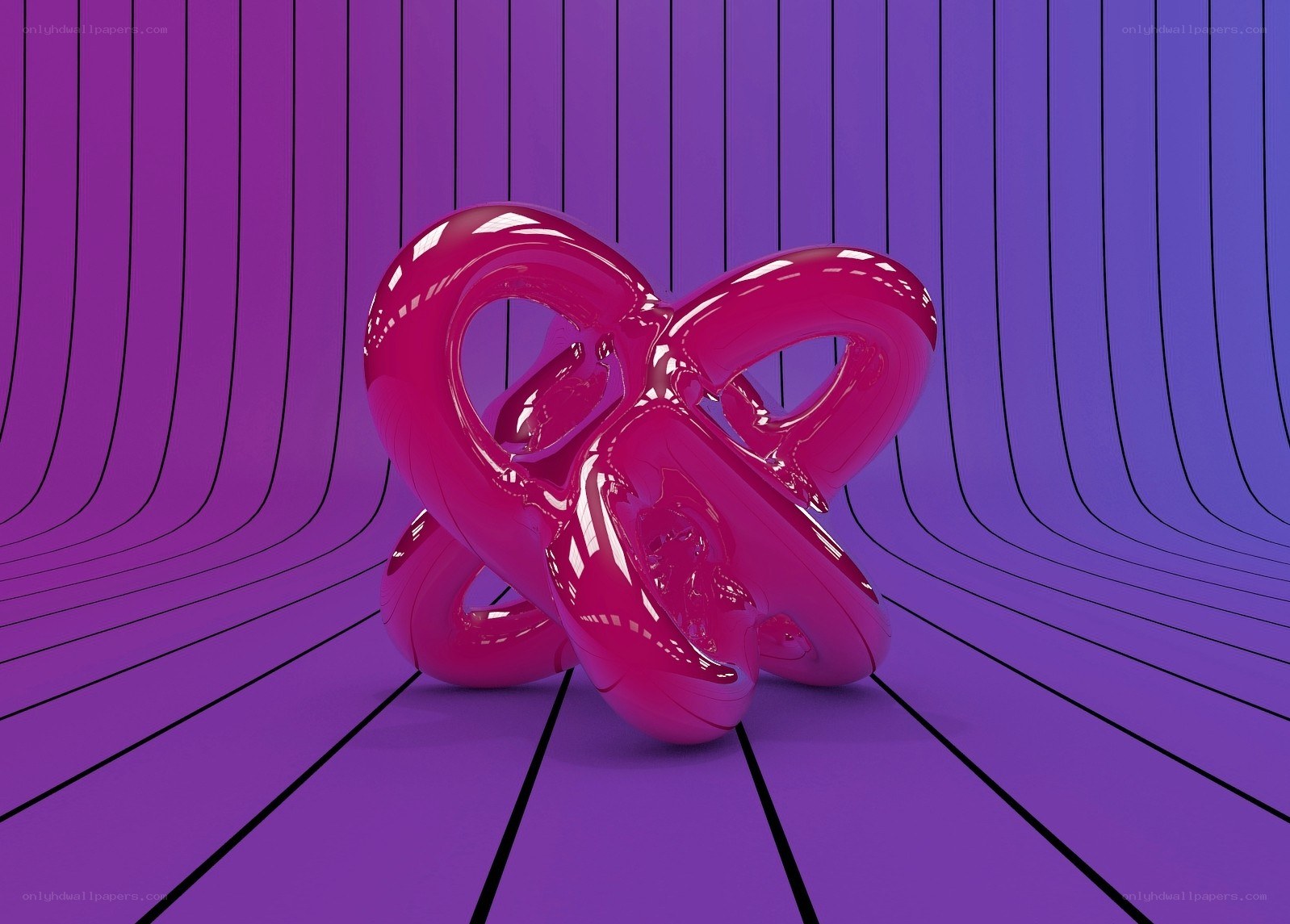 Glossy pink abstract sculpture
