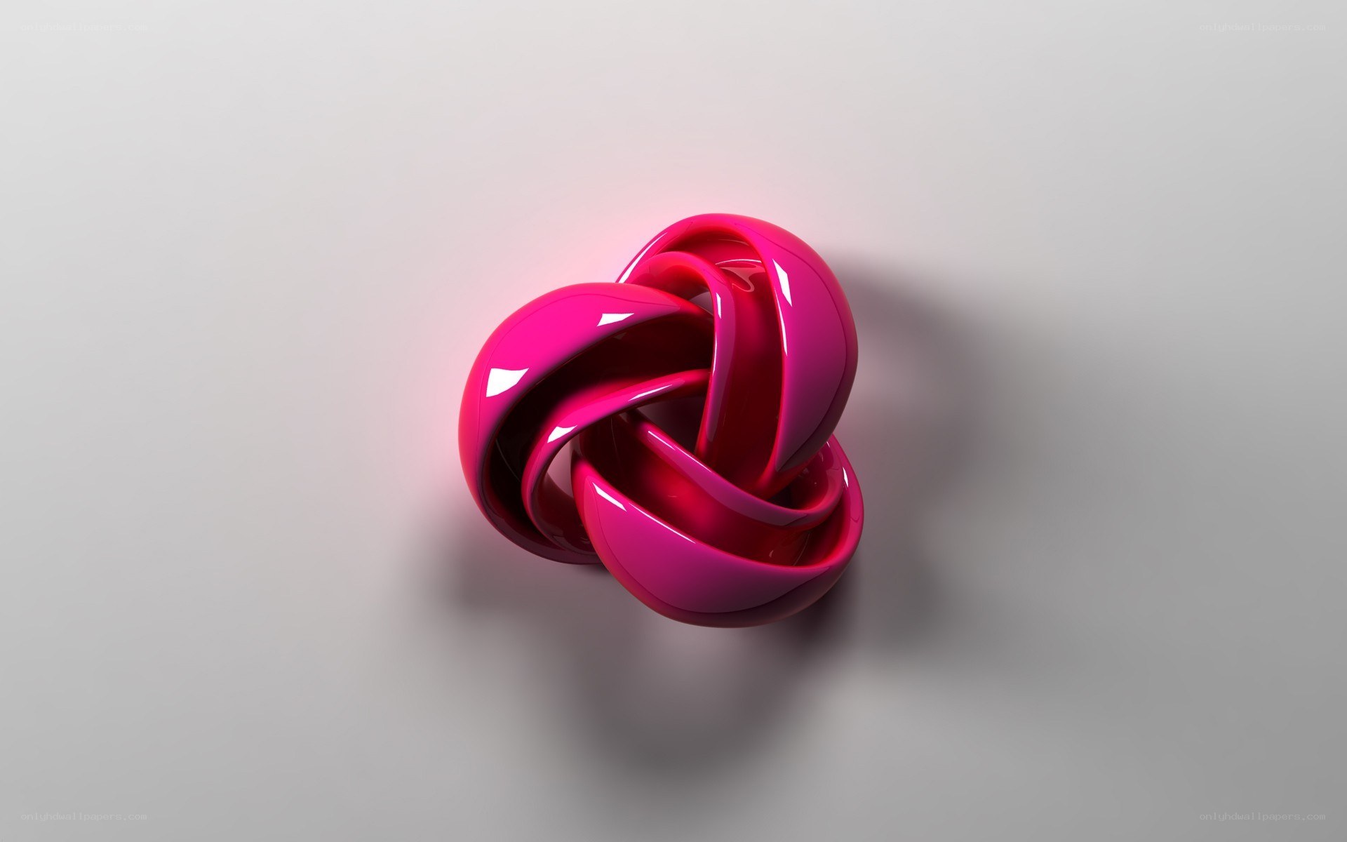 Glossy pink knot sculpture