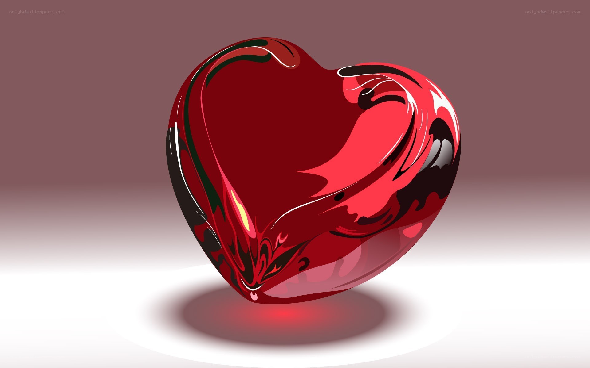 Glossy red heart design