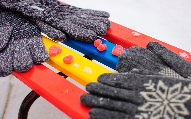 Gloves on Sled