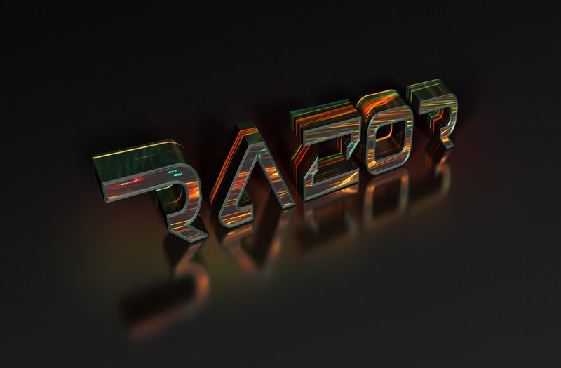 glowing 3D text logo