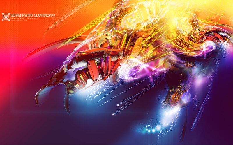 Glowing Abstract Creature — Orange