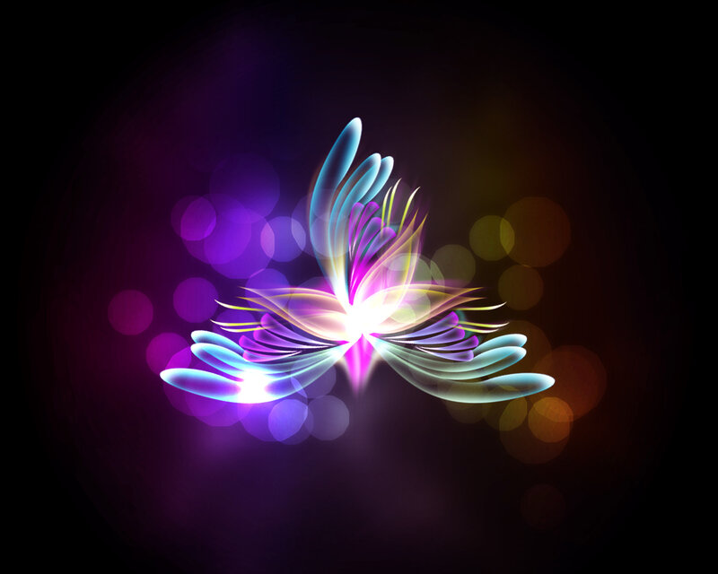 glowing abstract flower