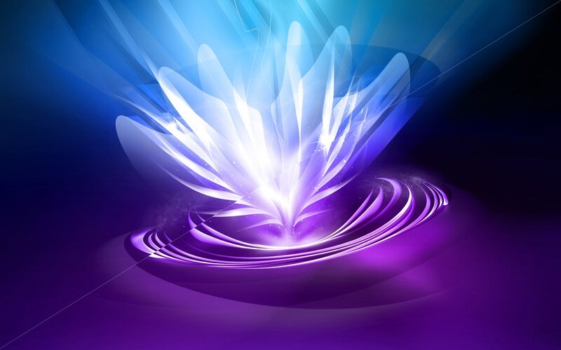 Glowing Abstract Flower — Blue