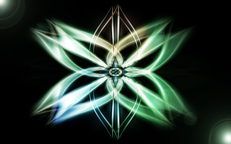 Glowing Abstract Flower — Green