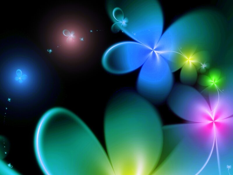 Glowing Abstract Flowers