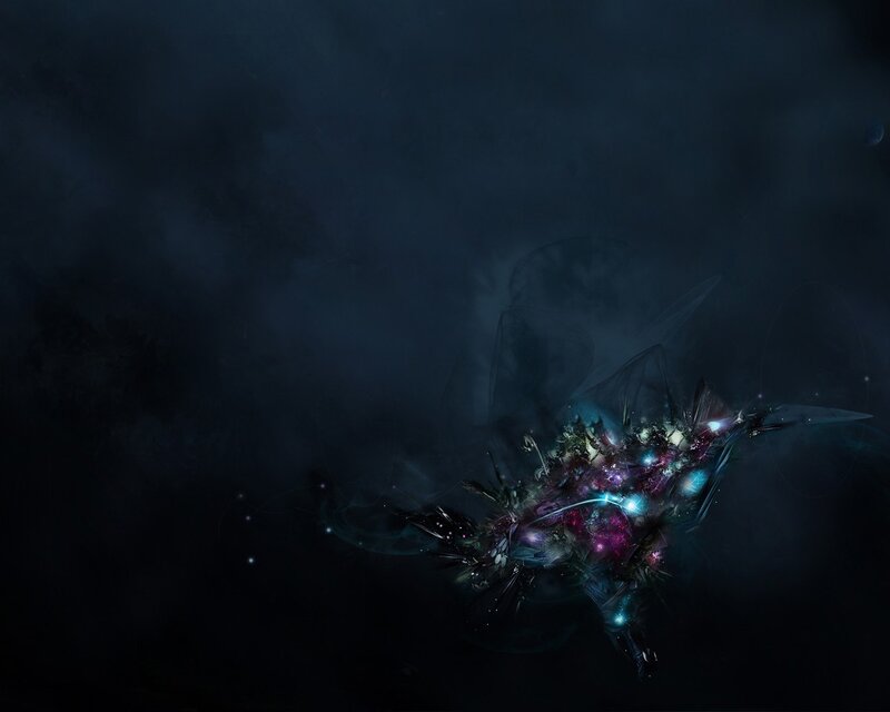 Glowing Abstract Form — Black