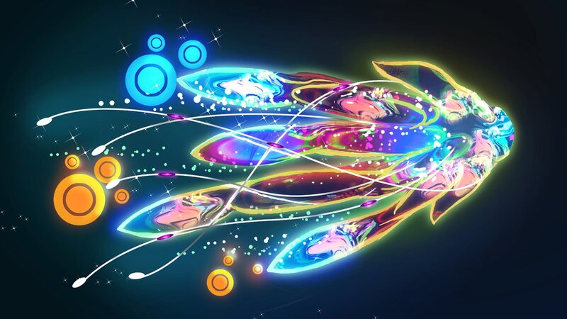 Glowing Abstract Form — Blue