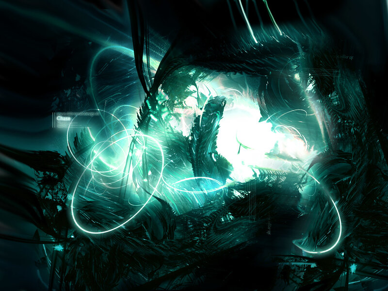Glowing Abstract Form — Teal