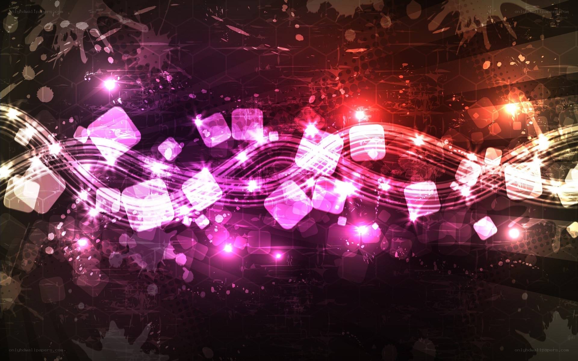 glowing abstract music wave