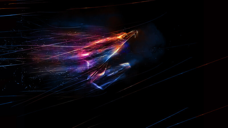 Glowing Abstract Shape — Blue
