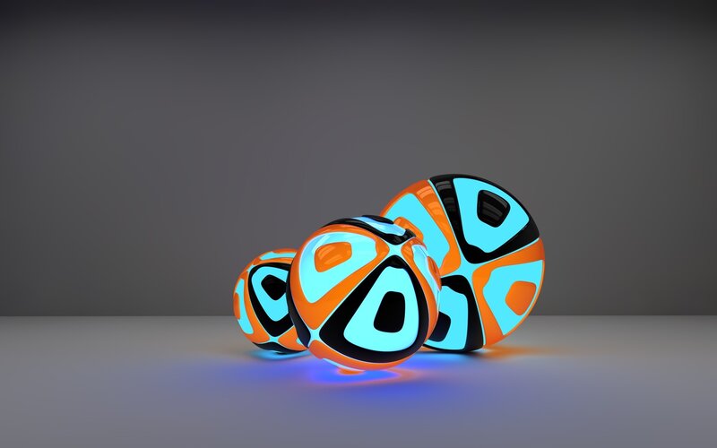 glowing abstract spheres