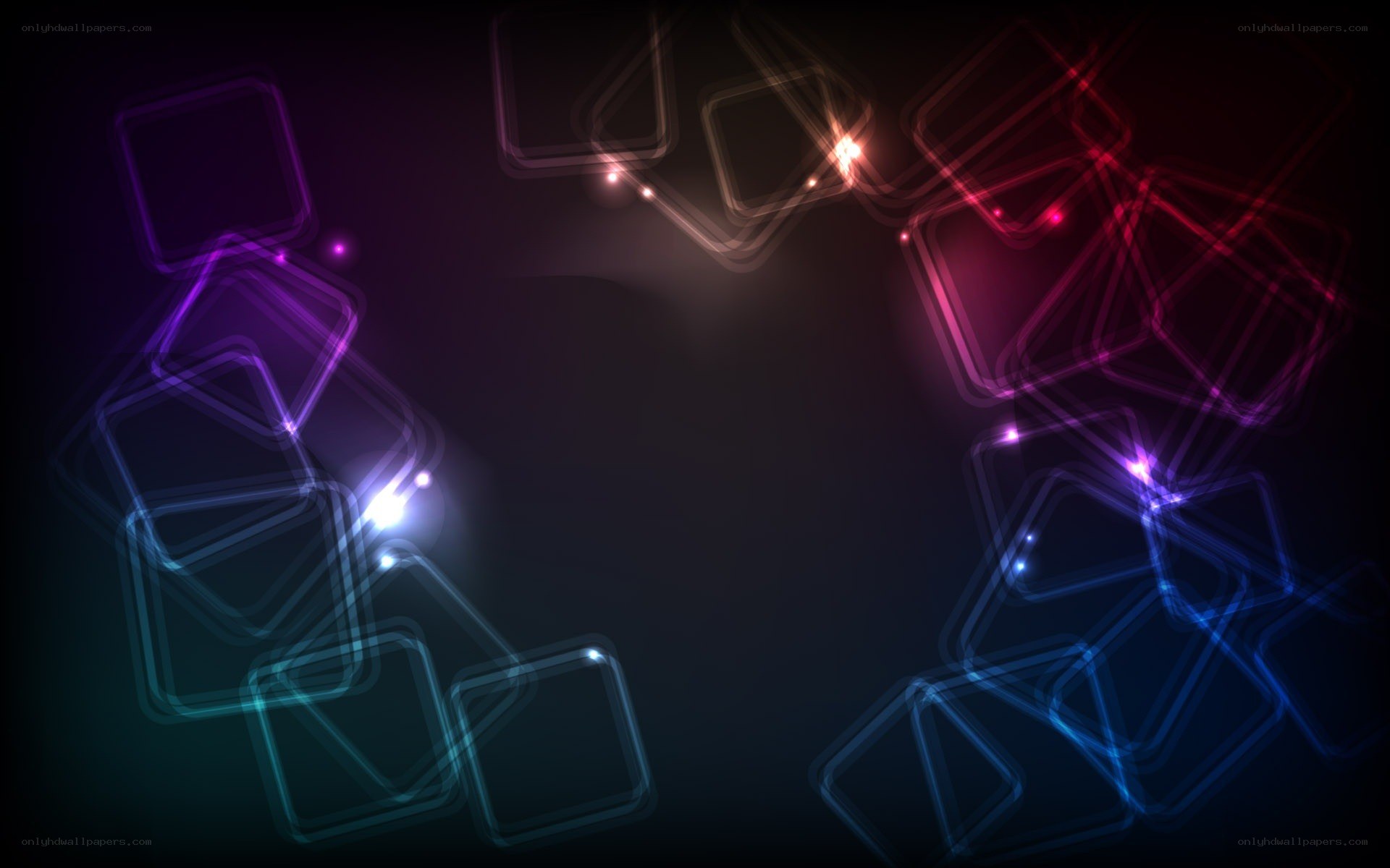 glowing abstract square shapes