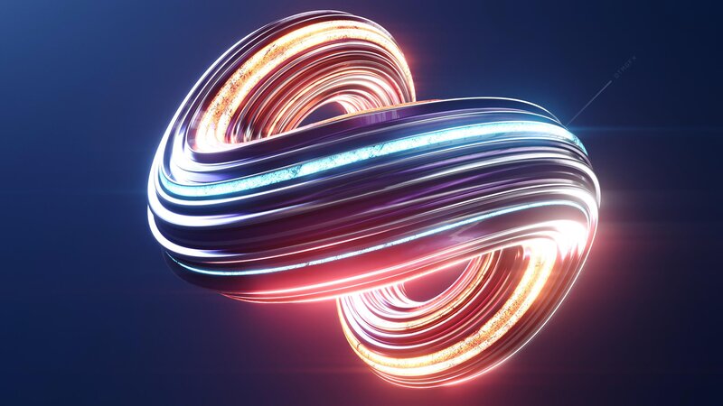 Glowing Abstract Swirl — Blue, Dramatic