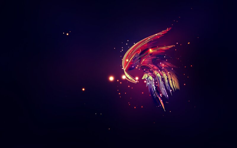 Glowing Abstract Wings — Purple