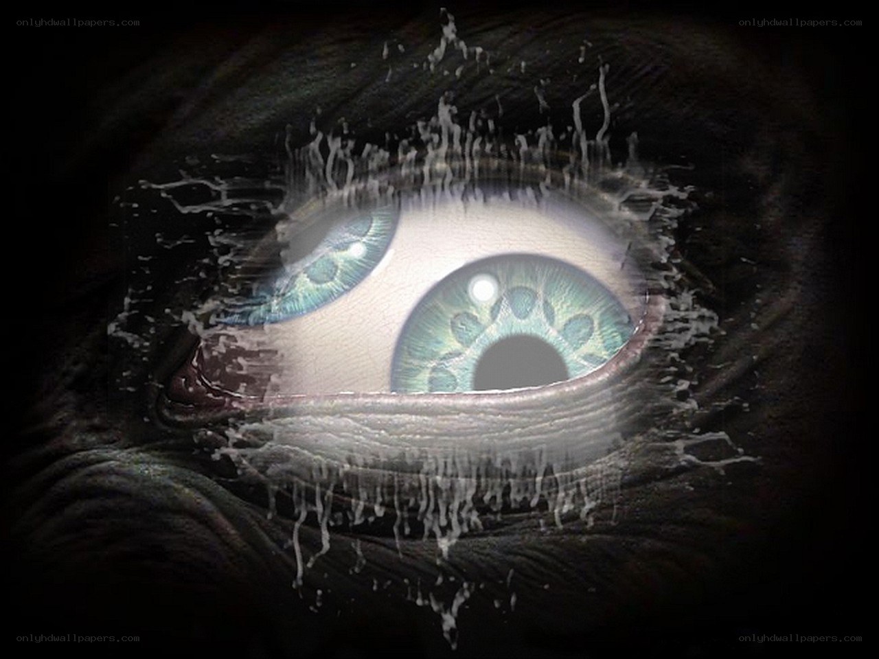 glowing alien eye close-up