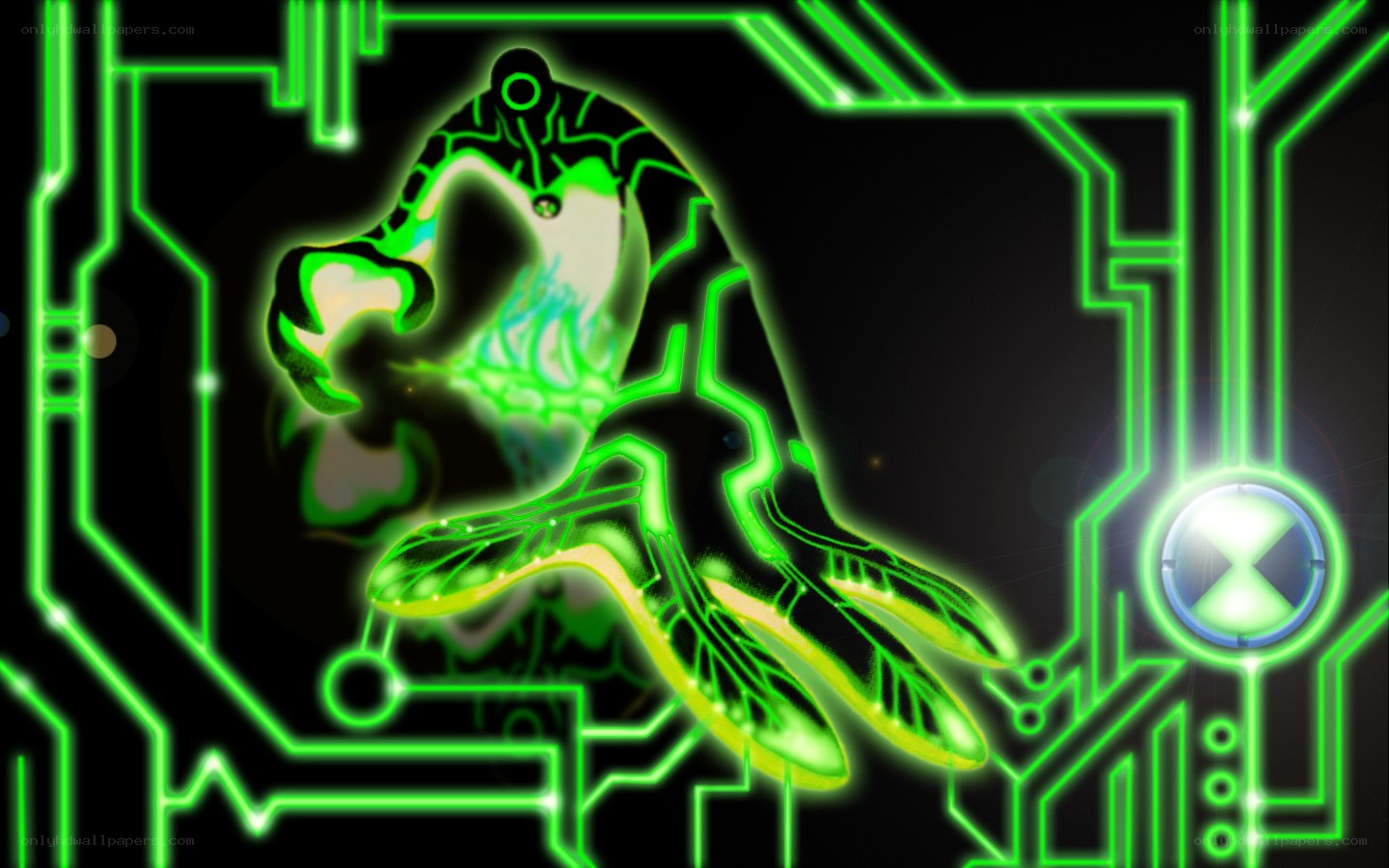 glowing alien hand on circuit board