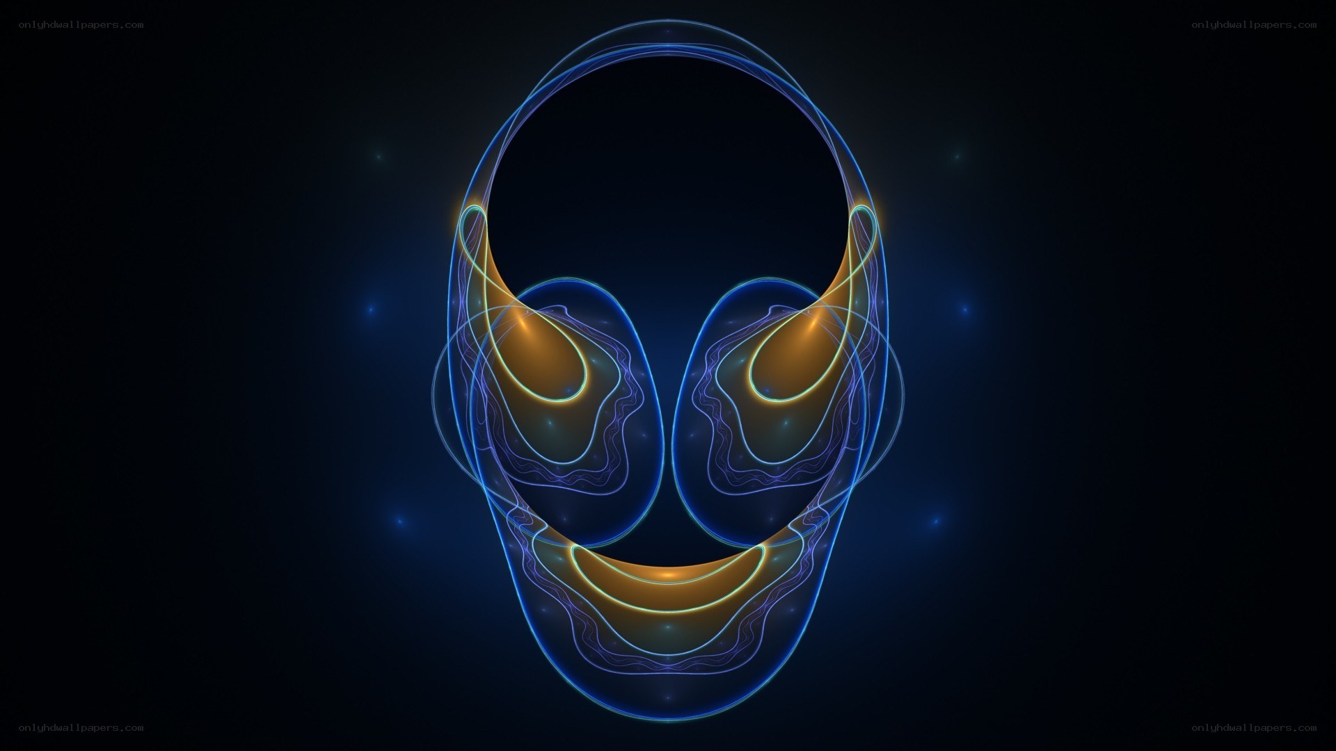 glowing alien head design