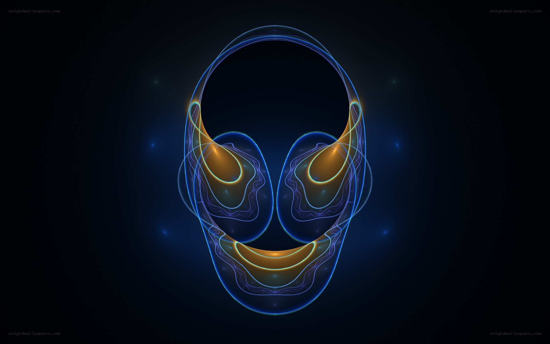 glowing alien head design