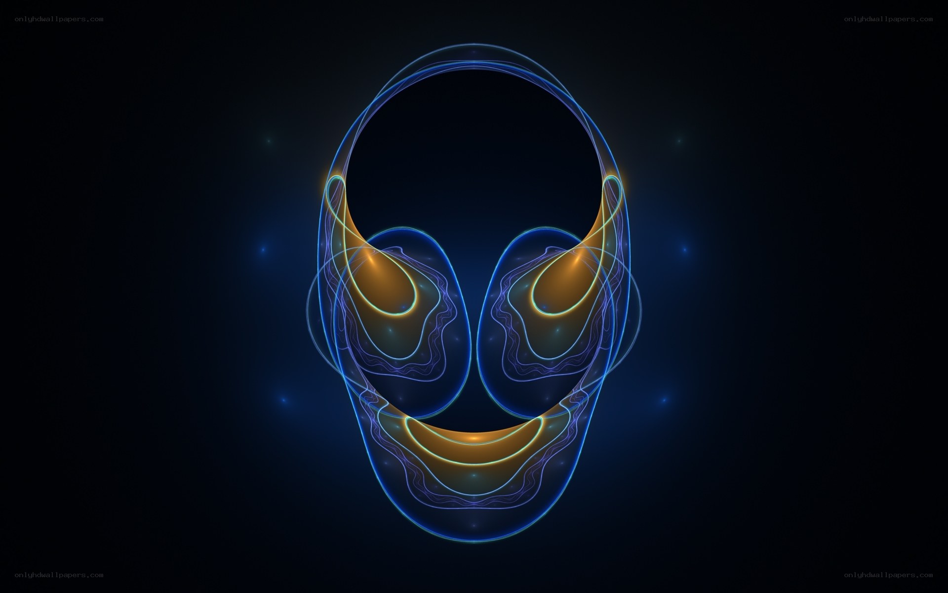 glowing alien head design