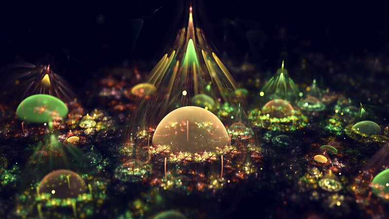Glowing Alien Landscape — Green