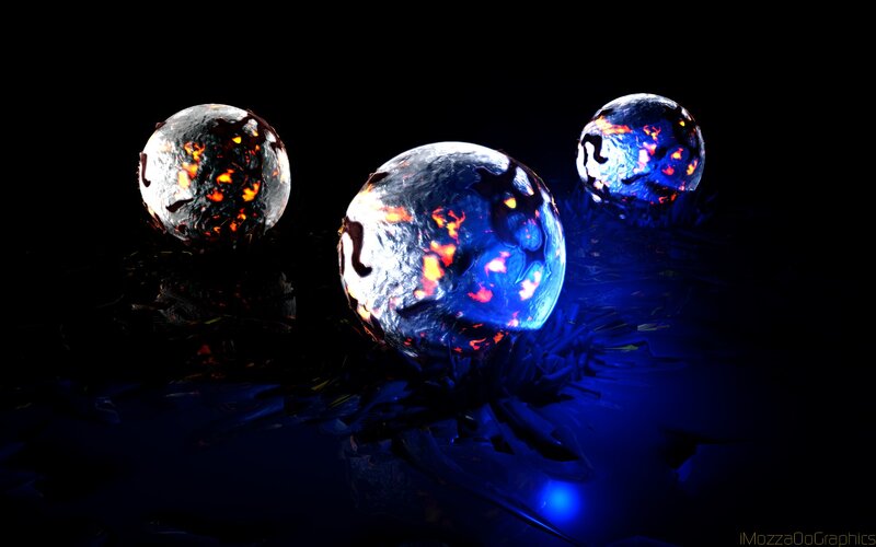 glowing alien planets