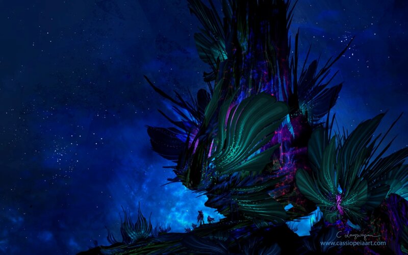 Glowing Alien Plant Structure