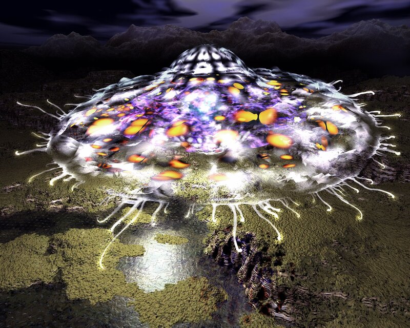 Glowing Alien Structure