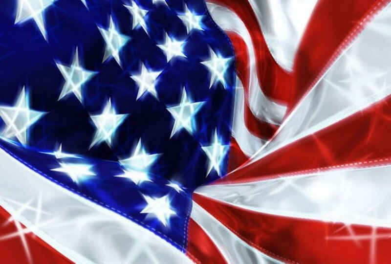glowing american flag