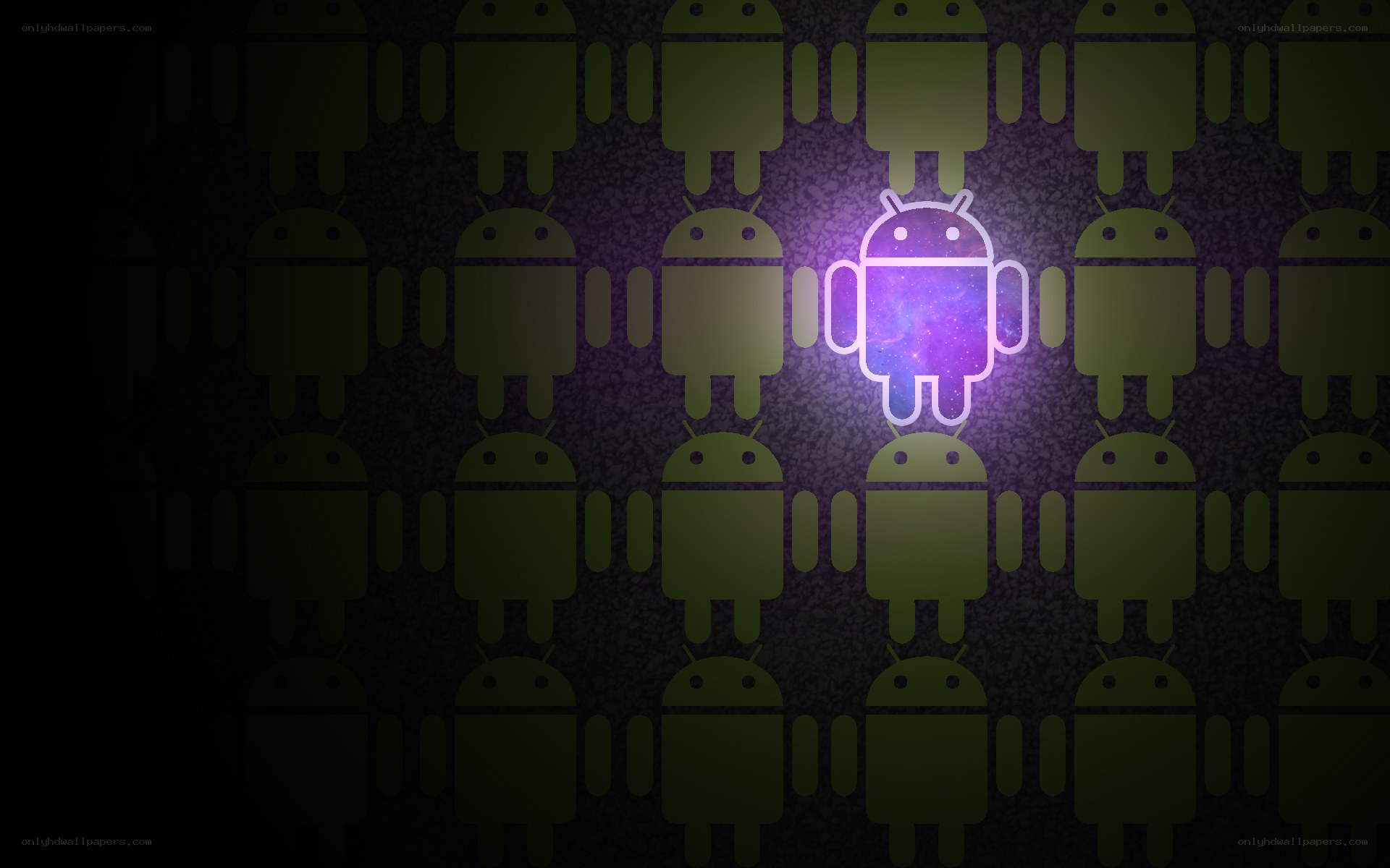 glowing android icon pattern