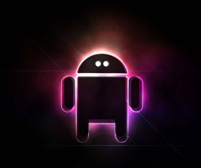glowing android logo