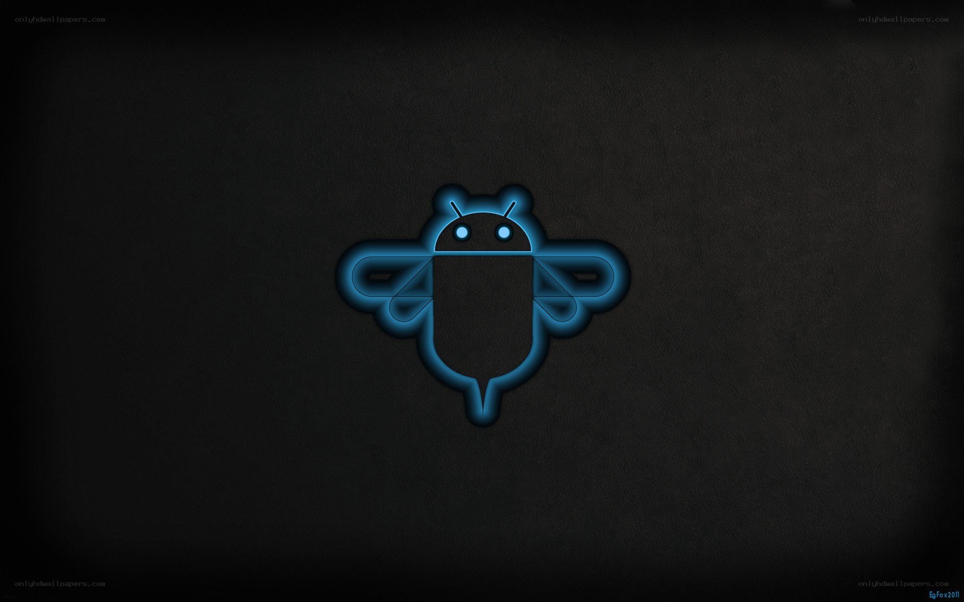 glowing android logo wallpaper