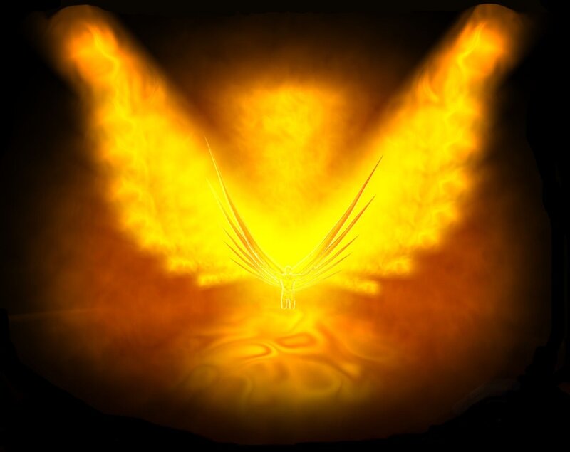 Glowing Angel Figure — Yellow