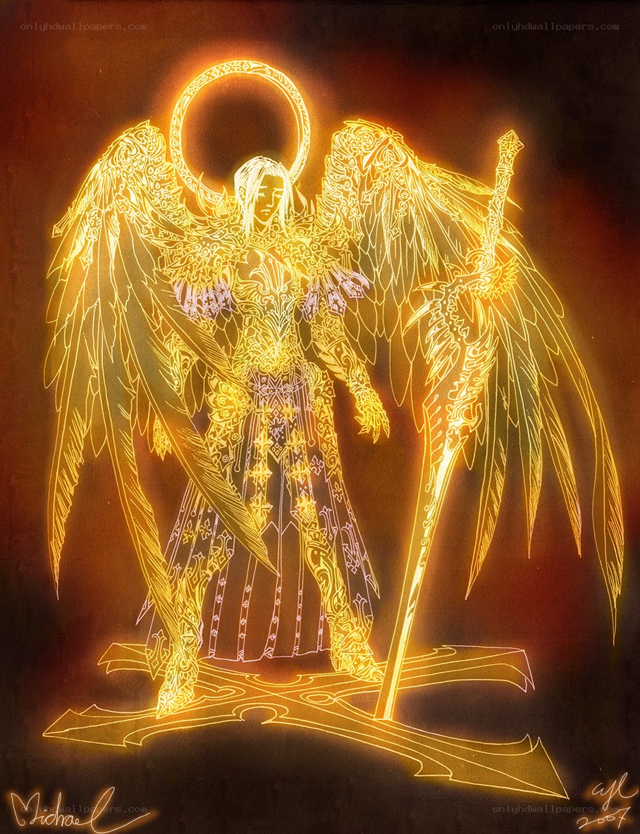 glowing angel warrior