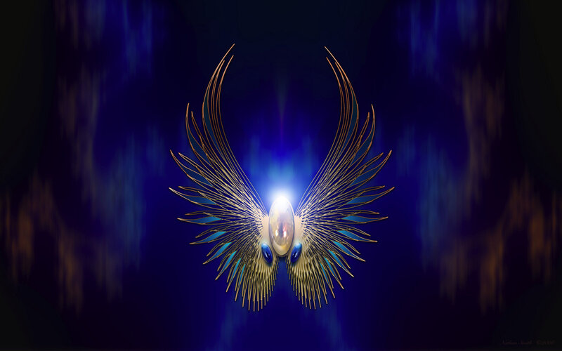 glowing angel wings design