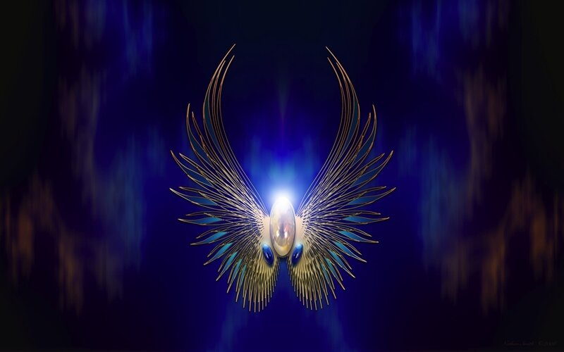 glowing angel wings emblem