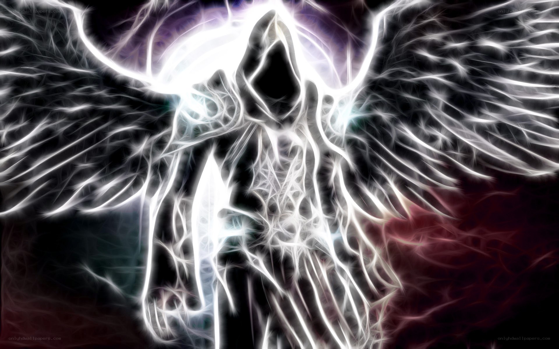 glowing angel with wings