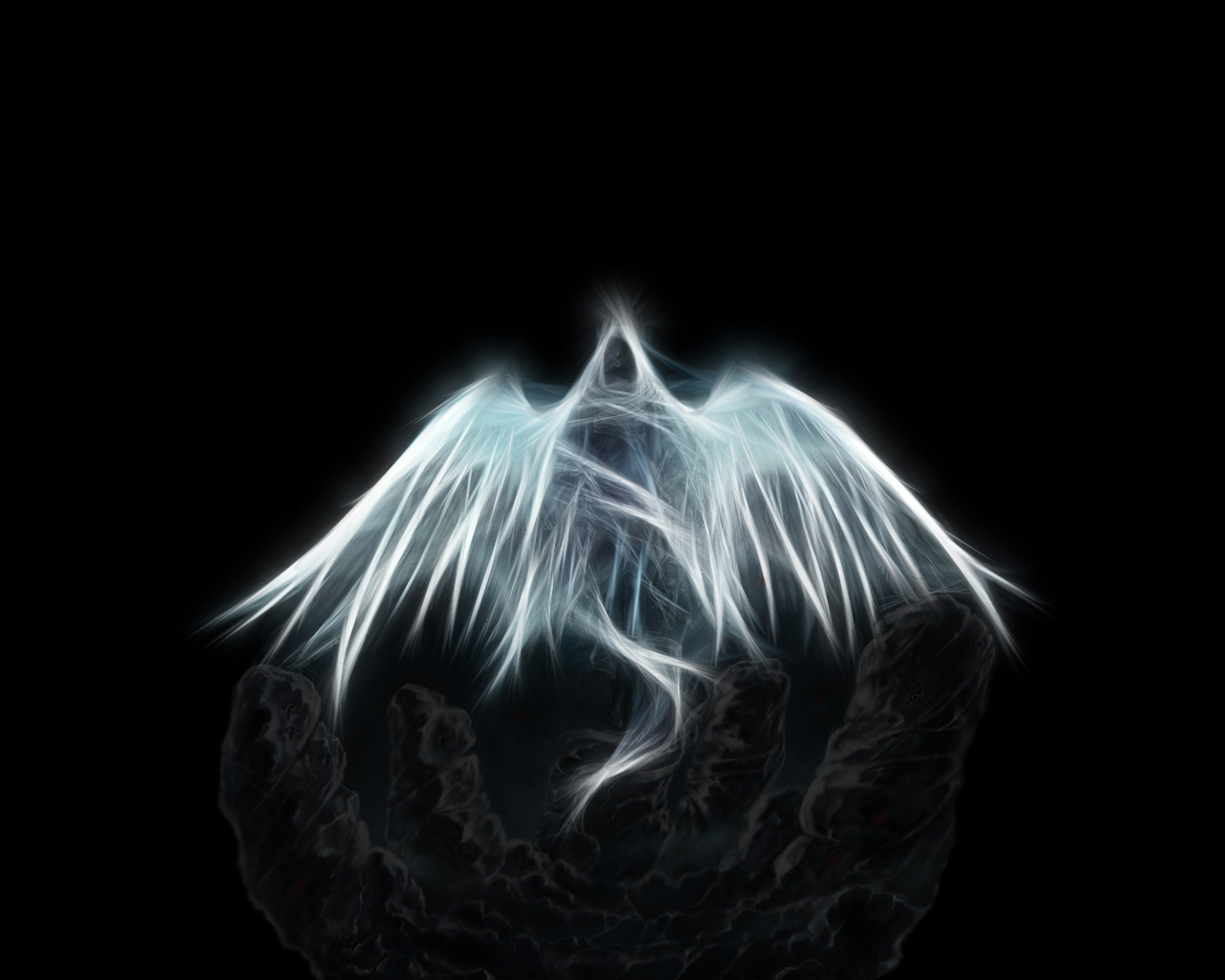 glowing angelic figure