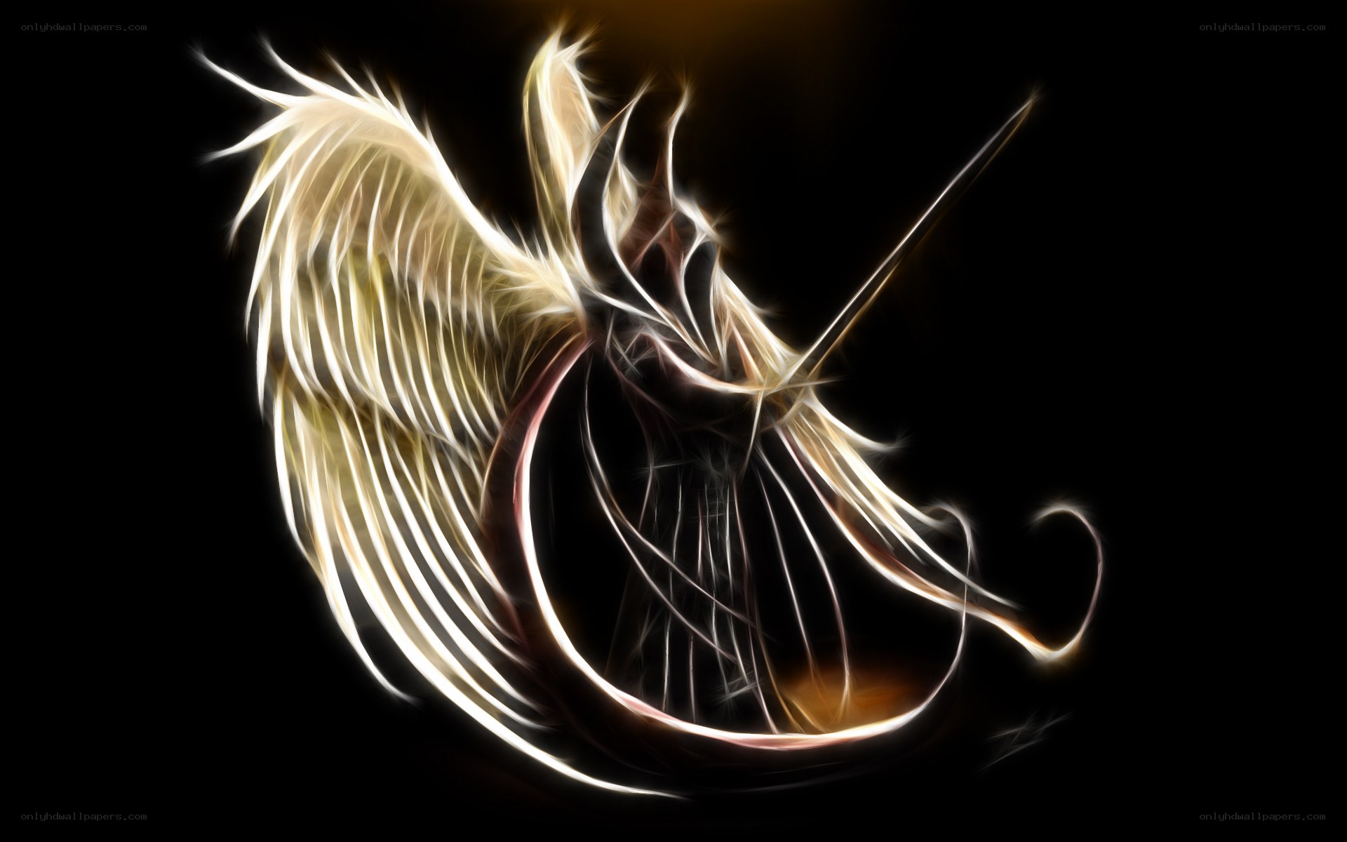 glowing angelic figure