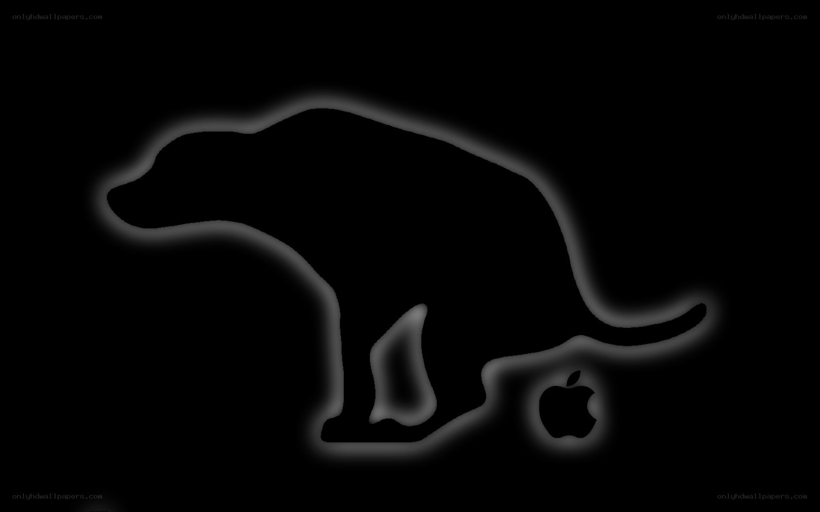 glowing animal outline with apple logo