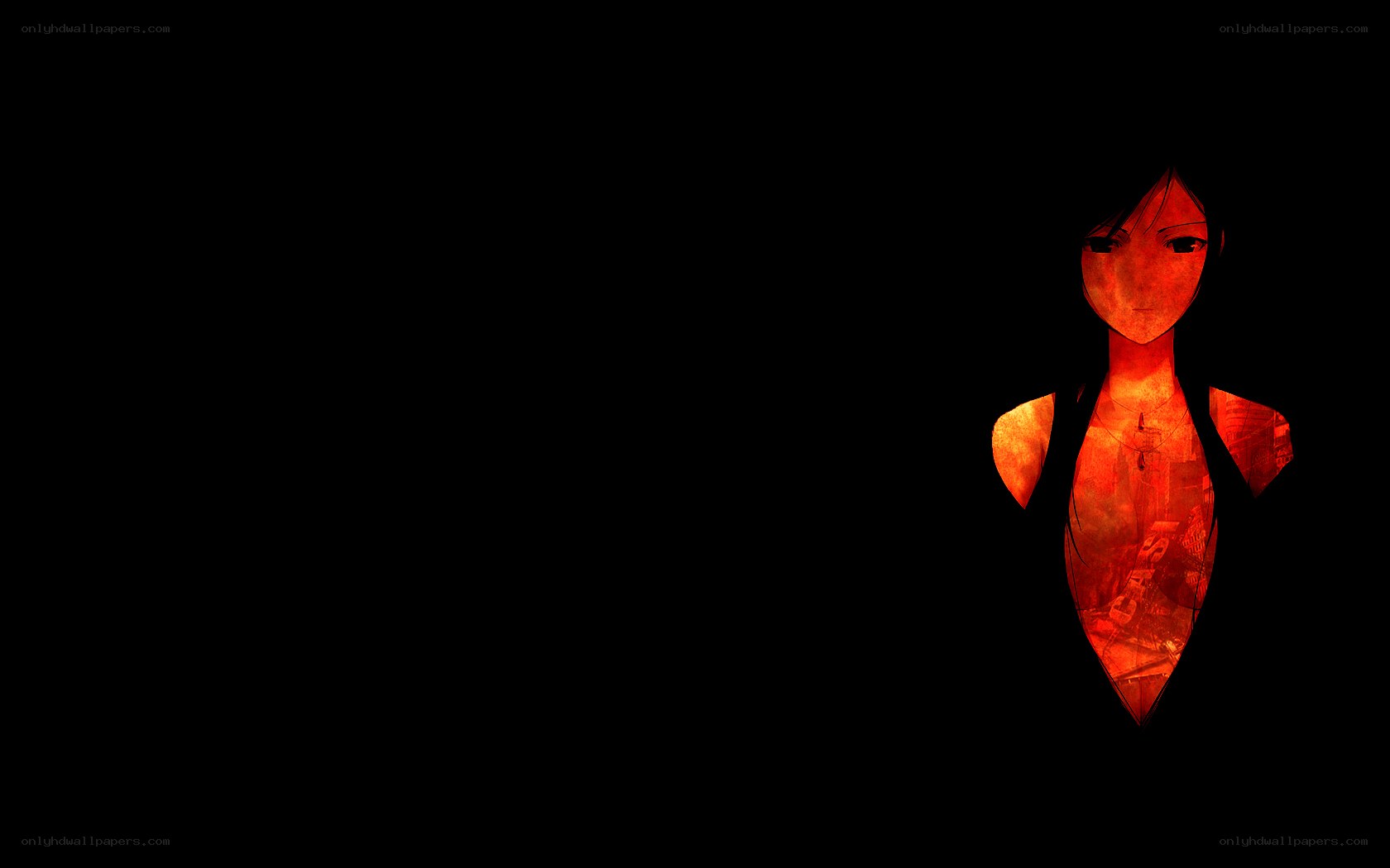 glowing anime figure in darkness