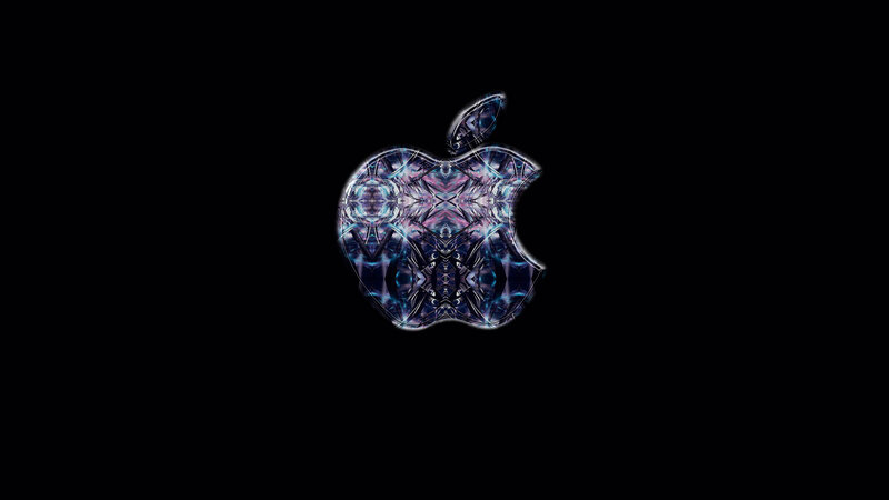 Glowing Apple Logo — Black, Dark