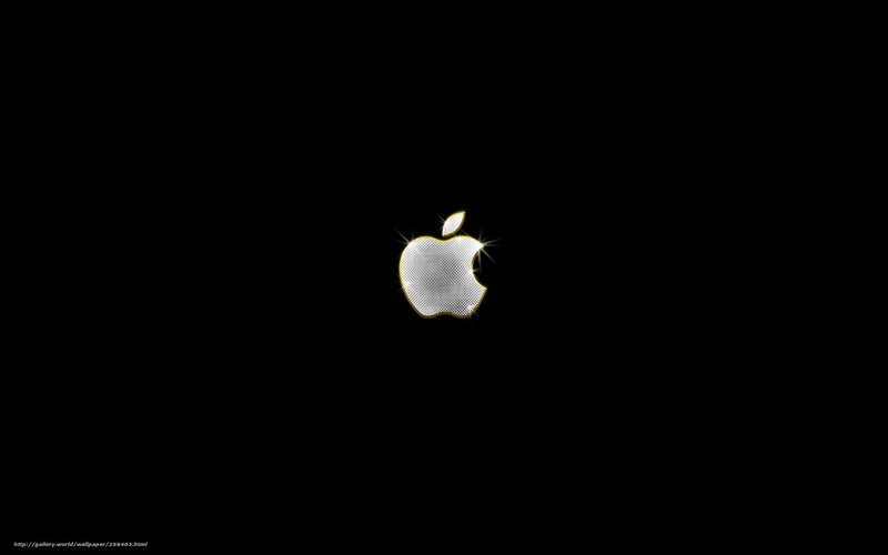 Glowing Apple Logo — Black, Minimalist, Digital Art, Sparkles