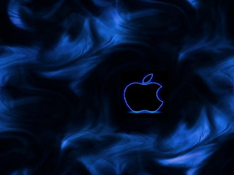 Glowing Apple Logo — Blue