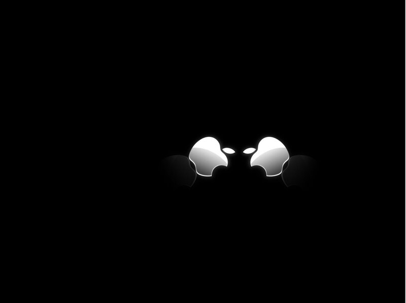 Glowing Apple Logos — Black