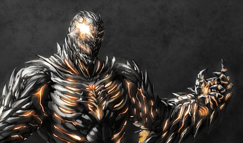 glowing armored warrior