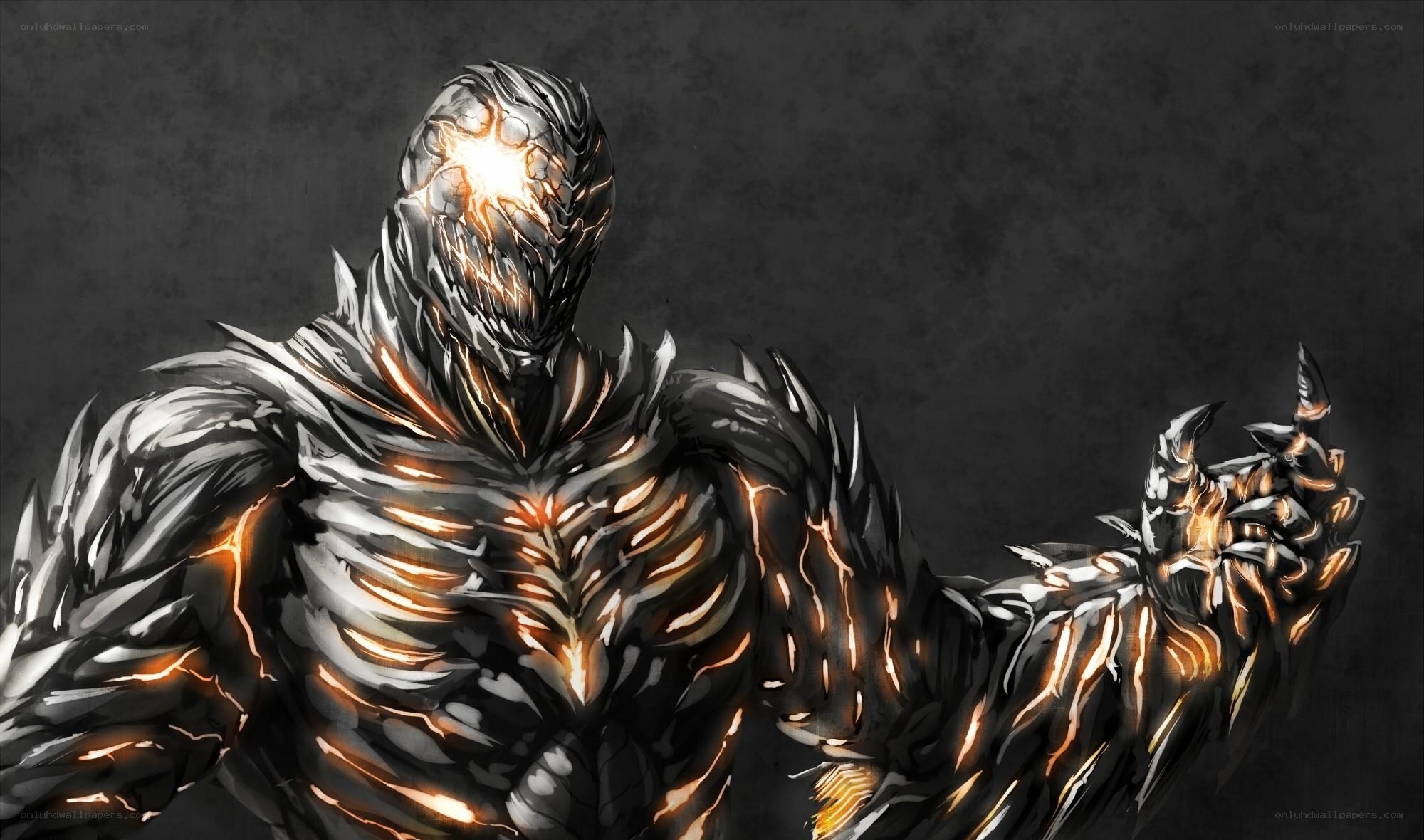 glowing armored warrior