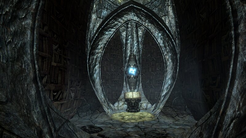 Glowing Artifact in Chamber — Gray